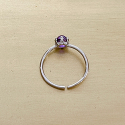 再入荷『 アメジスト 冠 の 輪 』天然 アメジスト の 王冠 指輪 ( フリーサイズ SV925 ) 選べる金銀色 3枚目の画像