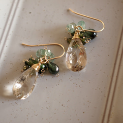 ⭐︎やっち⭐︎MONAKAjewelleryピアス片耳用グリーンルチルクォーツ ⭐︎やっち⭐︎MONAKAjewelleryピアス片耳用グリーンルチルクォーツ