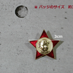 ♛ ウクライナ・CCCPソビエト時代のキュートな女の子のポートレイトと☆赤い星形のブローチピンバッジ（新品）10個セット 7枚目の画像