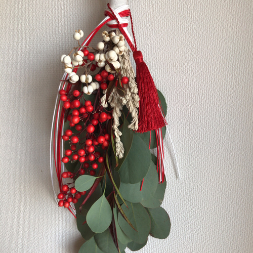 歳末 感謝価格 ユーカリポポラスのお正月スワッグ 正月飾り スワッグ