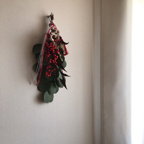 歳末 感謝価格 ユーカリポポラスのお正月スワッグ 正月飾り スワッグ