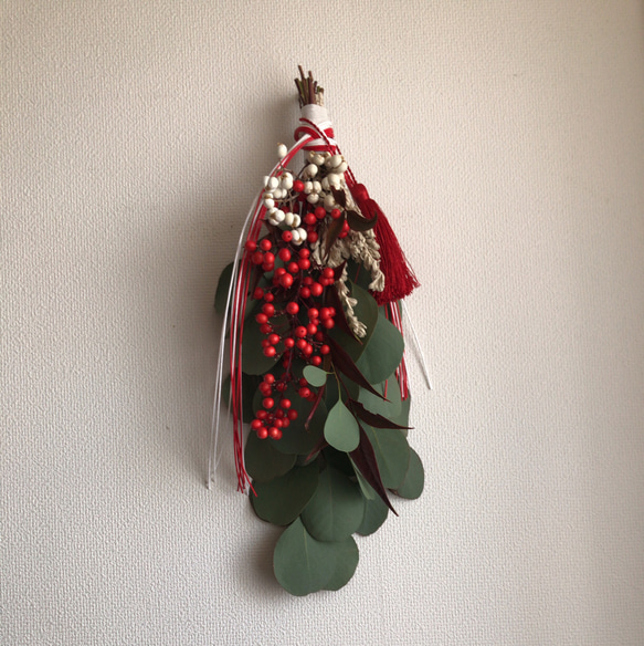 歳末 感謝価格 ユーカリポポラスのお正月スワッグ 正月飾り スワッグ