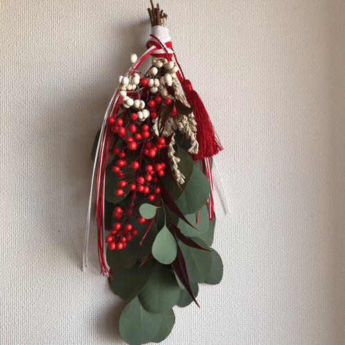 特大リース 直径55cm &スワッグセット オリーブ ユーカリポポラス