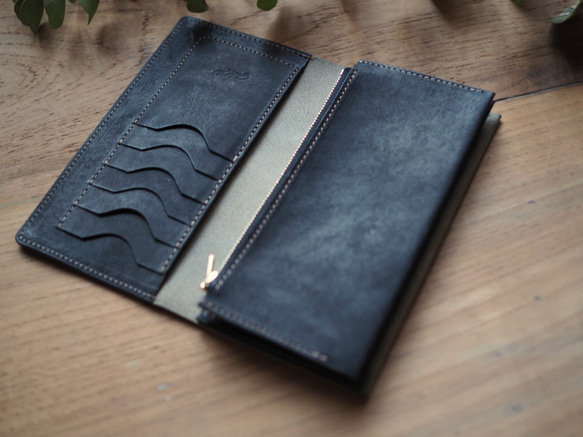 《受注製作》［proteus L] long wallet beltless/ 長財布(留め具なし) 9枚目の画像