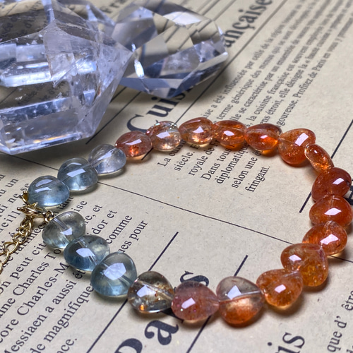 高品質No:1451天然石アルーシャサンストーンブレスレット早い者勝ち