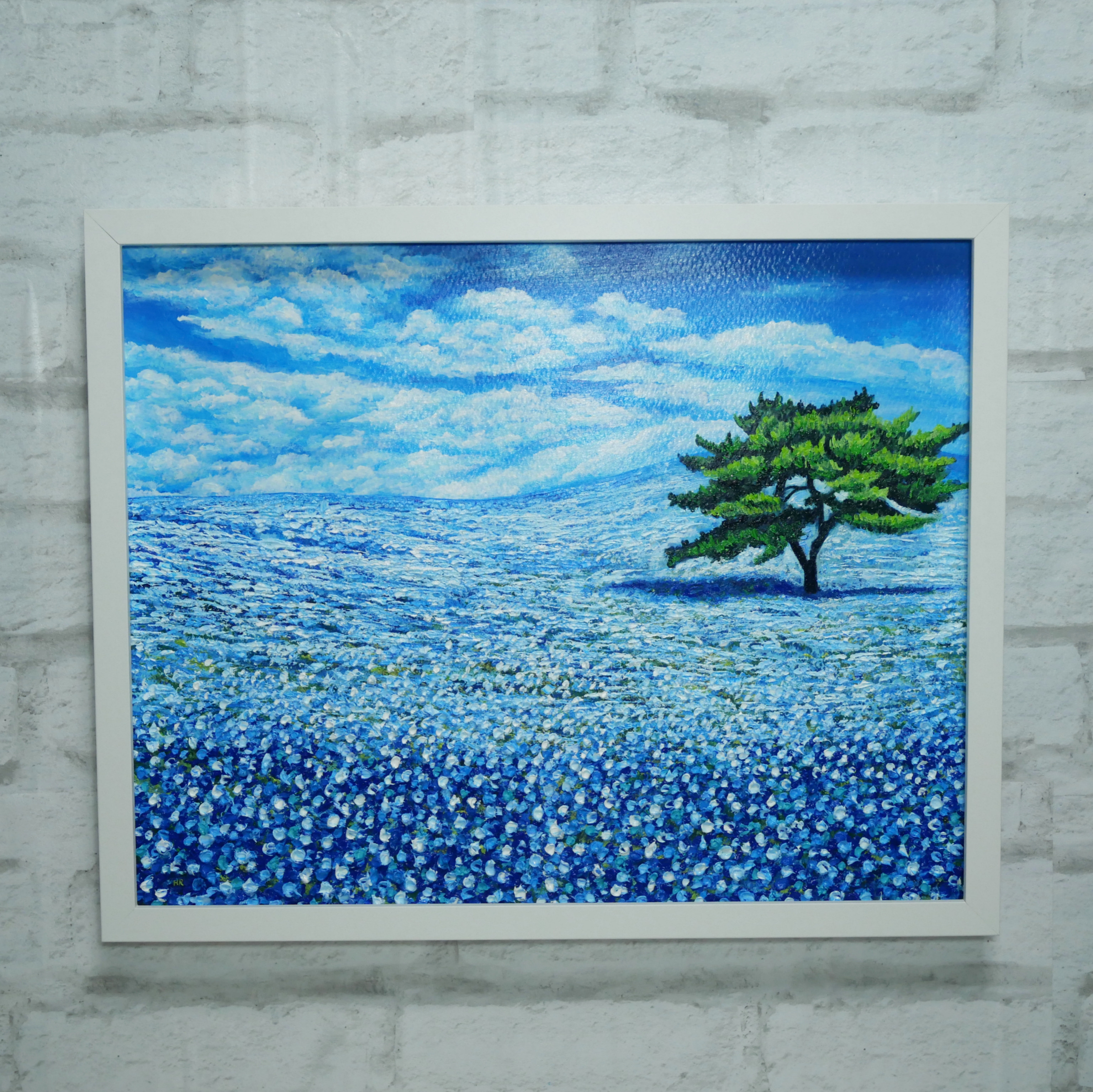 油絵 油彩 油彩画 絵 絵画 【ネモフィラの丘】 絵 油彩画 【ネモフィラの丘】 油彩 絵画 油絵