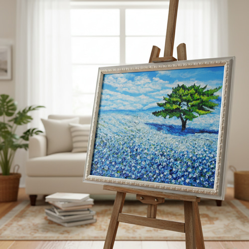 油絵 油彩 油彩画 絵画 絵【青空の丘】 油絵 油彩 油彩画 絵画 絵【青空の丘】