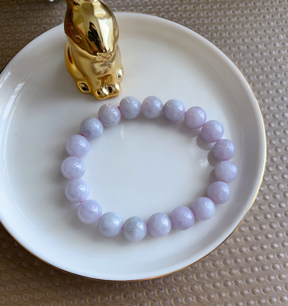 天然 A貨ラベンダー翡翠ヒスイ 本ヒスイ ブレスレット 11.3mm