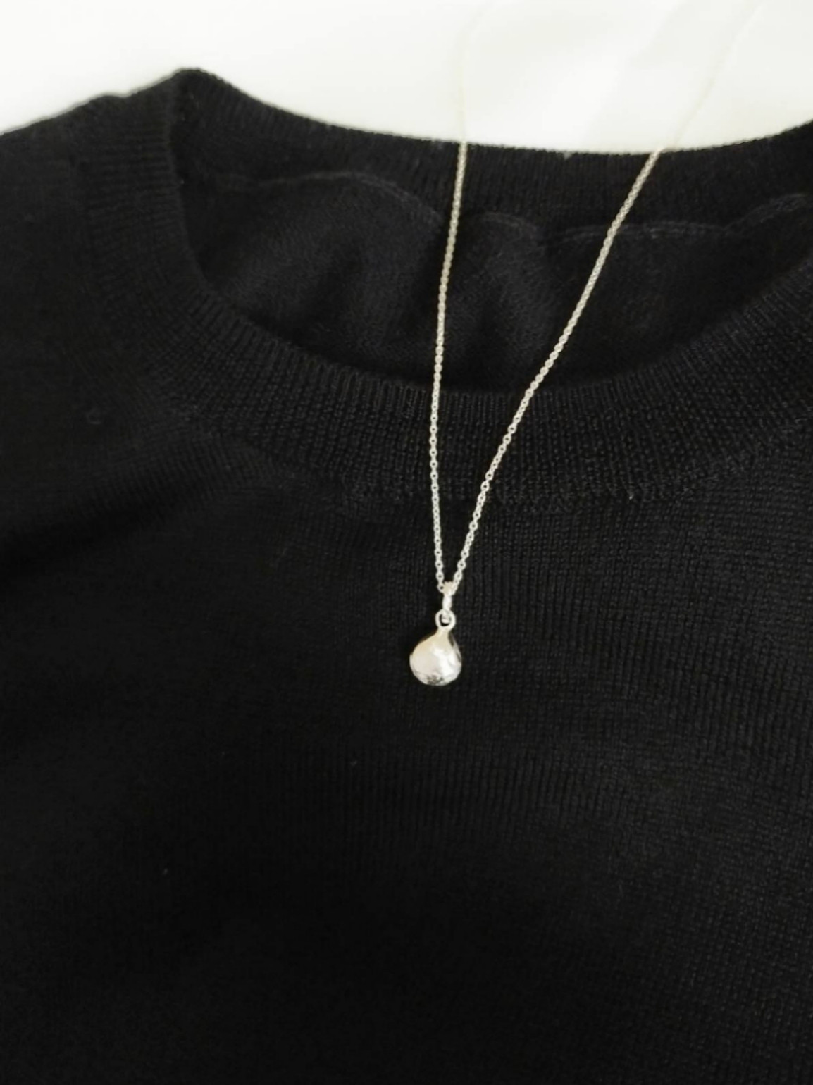 Sirver950 ぽってりしずくのデイリーネックレス【１点物】
