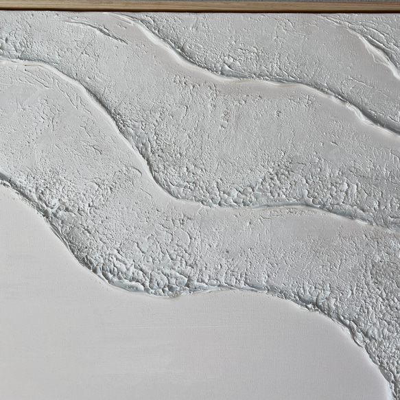 【Beach (A)】サイズオーダー　現代アート インテリアアート 白い絵  海の絵　波の絵 アートパネル 5枚目の画像