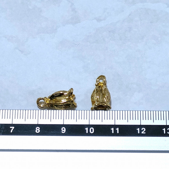 8個 スズランチャーム 8×15mm ゴールド メタルチャーム チャーム アクセサリーチャーム 【T169】 3枚目の画像