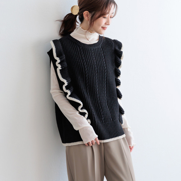 UNITED ARROWS（ユナイテッドアローズ）の「P フリル ニットベスト