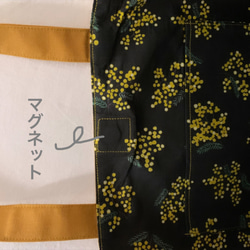 【A4大サイズ】草花手刺繍･綿麻トートバッグ･マスタード色【くが屋】 8枚目の画像