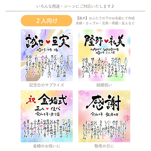 名前詩 額縁付き 名前入り ポエム / 命名書 誕生日 記念日 退職