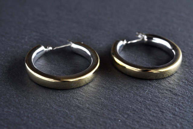 SILVER×BRASS　コンビフープピアス