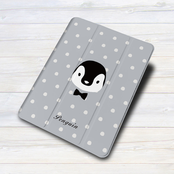iPadケース 【ペンギン】手帳型ケース ※2タイプから選べます 3枚目の画像