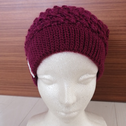 Slouchy (doble cross pattern) hat ハット、帽子、ビーニー 2枚目の画像