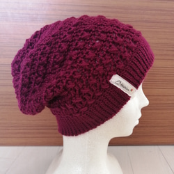 Slouchy (doble cross pattern) hat ハット、帽子、ビーニー 1枚目の画像