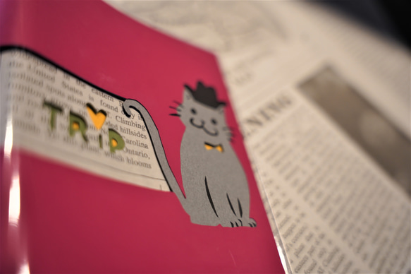 【新作】 猫 ネコ パスポートカバー パスポートケース ピンク 障害者手帳カバー 5枚目の画像