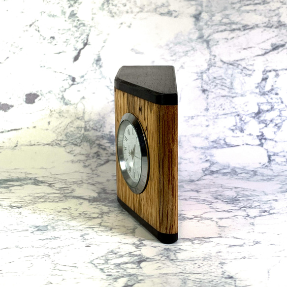 木の置き時計；銘木パープルハートとアフリカン・ブラックウッド（A)　 9枚目の画像