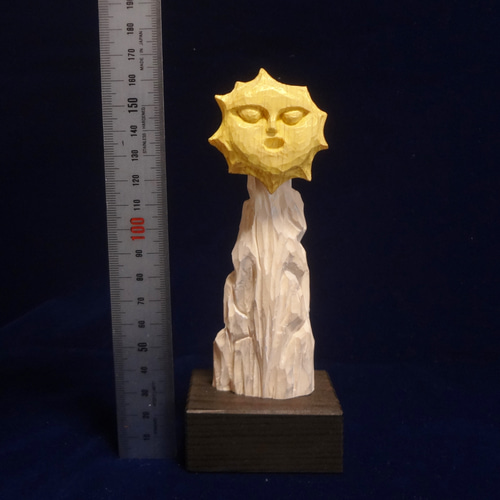 木彫刻 アート 『 太陽 』 芸術 アート 檜 松 手彫り 彫刻