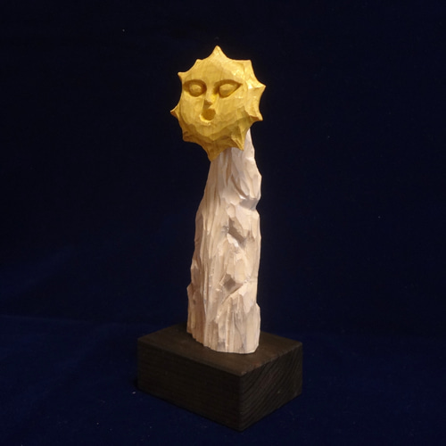 木彫刻 アート 『 太陽 』 芸術 アート 檜 松 手彫り 彫刻