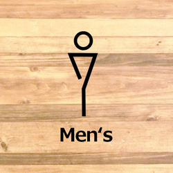 トイレサイン！【メンズ・men`s・男性用トイレ】シンプルで分かりやすく、men`sトイレサインステッカー！ 4枚目の画像