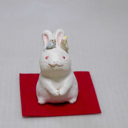 彫刻家 都賀田勇馬作 陶器製 親子兎 兎 うさぎ 彫刻家 都賀田勇馬作 陶器製 親子兎 兎 うさぎ 彫刻家 都