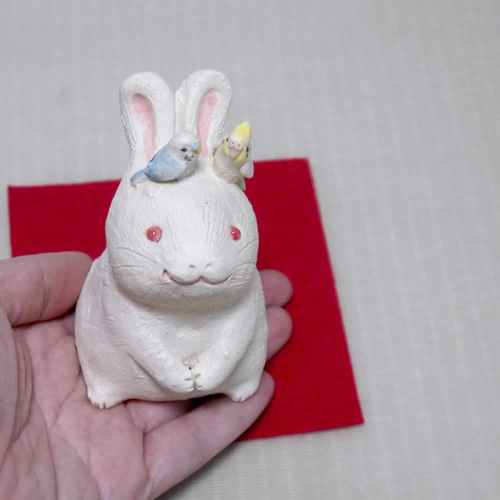 兎置物/陶芸作品/陶器/惣太郎作 兎置物/陶芸作品/陶器/惣太郎作 兎置物/陶芸作品/陶器/惣太郎作 兎置物
