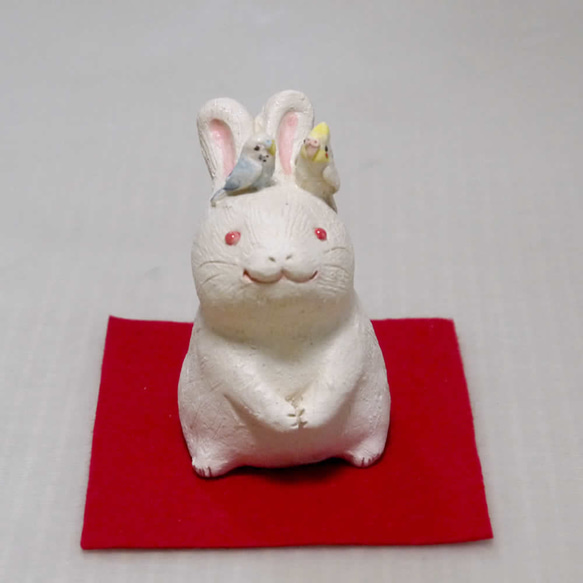 彫刻家 都賀田勇馬作 陶器製 親子兎 兎 うさぎ 彫刻家 都賀田勇馬作 陶器製 親子兎 兎 うさぎ 彫刻家 都