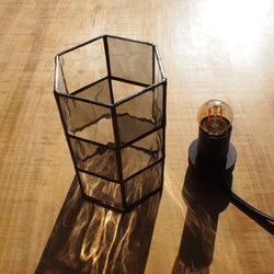 クリアガラスのの行灯風テーブルランプ 10枚目の画像