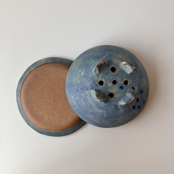 新春福袋2023　⑯植木鉢と一輪挿し　青灰色　2点セット 15枚目の画像