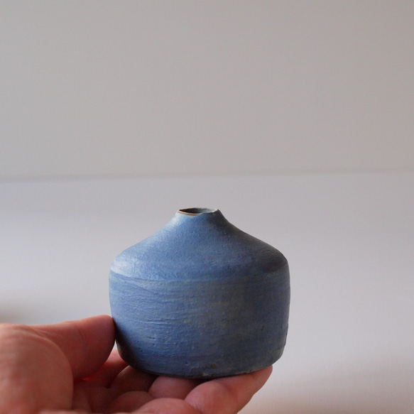 新春福袋2023　⑯植木鉢と一輪挿し　青灰色　2点セット 6枚目の画像
