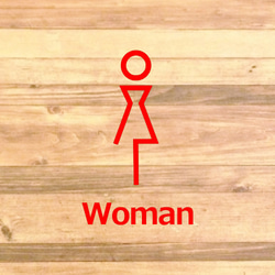【店舗・居酒屋・飲食店・ドア】【トイレ・レストルーム】トイレのドアに貼ってシンプルで可愛く！womanステッカー♪ 6枚目の画像