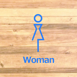 【店舗・居酒屋・飲食店・ドア】【トイレ・レストルーム】トイレのドアに貼ってシンプルで可愛く！womanステッカー♪ 9枚目の画像