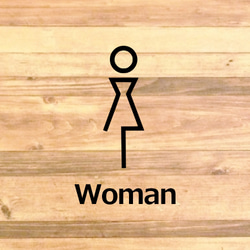 【店舗・居酒屋・飲食店・ドア】【トイレ・レストルーム】トイレのドアに貼ってシンプルで可愛く！womanステッカー♪ 4枚目の画像