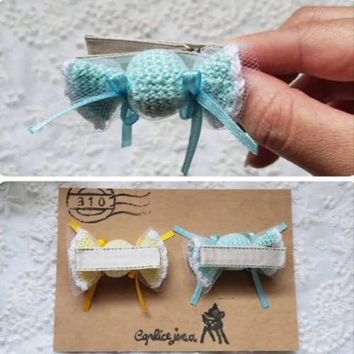 手編みキャンディーのクリップピン or ブローチ ベビー&キッズ