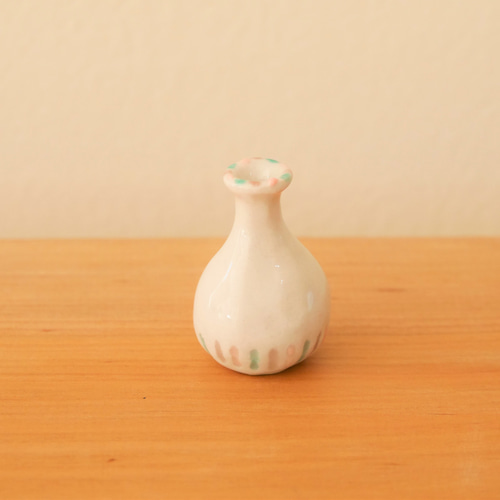 小さな 花瓶 虹色B】新作 陶器 ミニチュア 高さ4.5㎝ 一輪挿し