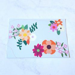 お花柄　5枚セット　かわいい　カラフル　ポストカード　キレ　花　デザイン　はがき 3枚目の画像