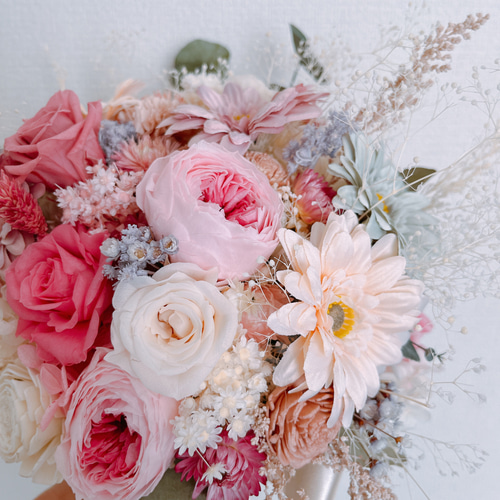 ガーベラとローズのウェディングブーケ ブーケ forsythia 通販