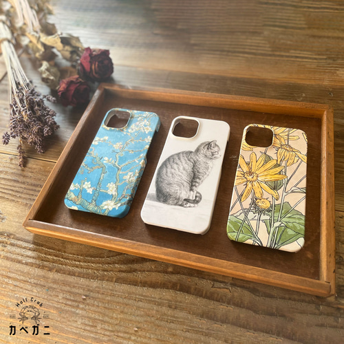 スマートフォンケース      絵画 猫  和風猫 ハンドメイド スマートフォンケース 絵画 猫 和風猫 ハンドメイドの通販 by