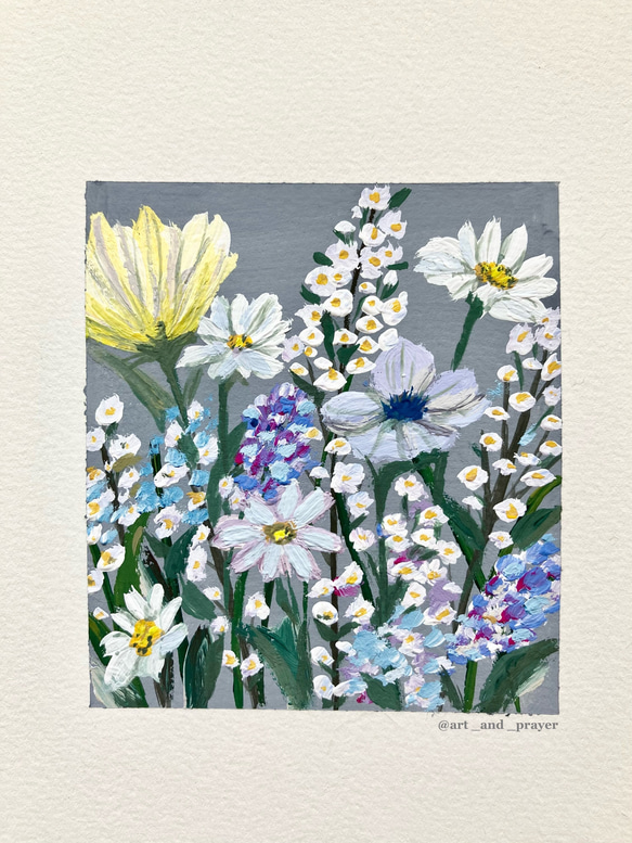 ORIGINAL PAINTING - flowers, 原画, オリジナルアート, フラワーアート 2枚目の画像