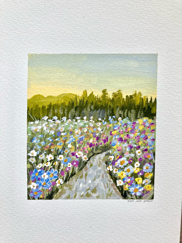 ORIGINAL PAINTING - Wild flowers, 原画, オリジナルアート, フラワーアート 2枚目の画像