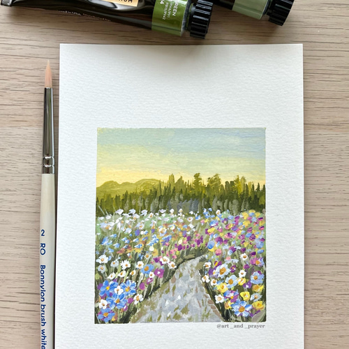 ORIGINAL PAINTING - Wild flowers, 原画, オリジナルアート, フラワー