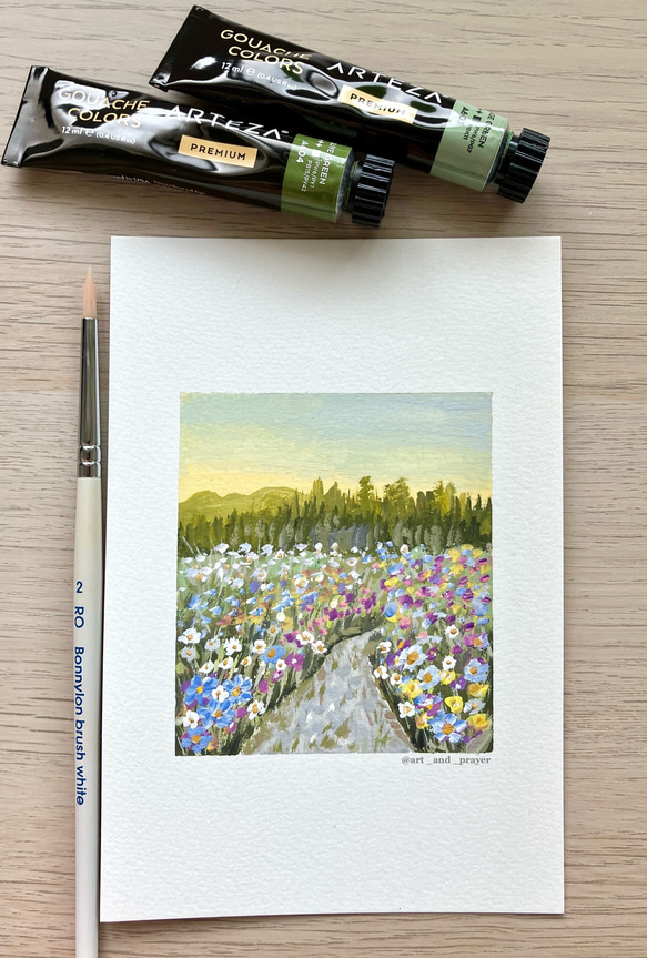 ORIGINAL PAINTING - Wild flowers, 原画, オリジナルアート, フラワー