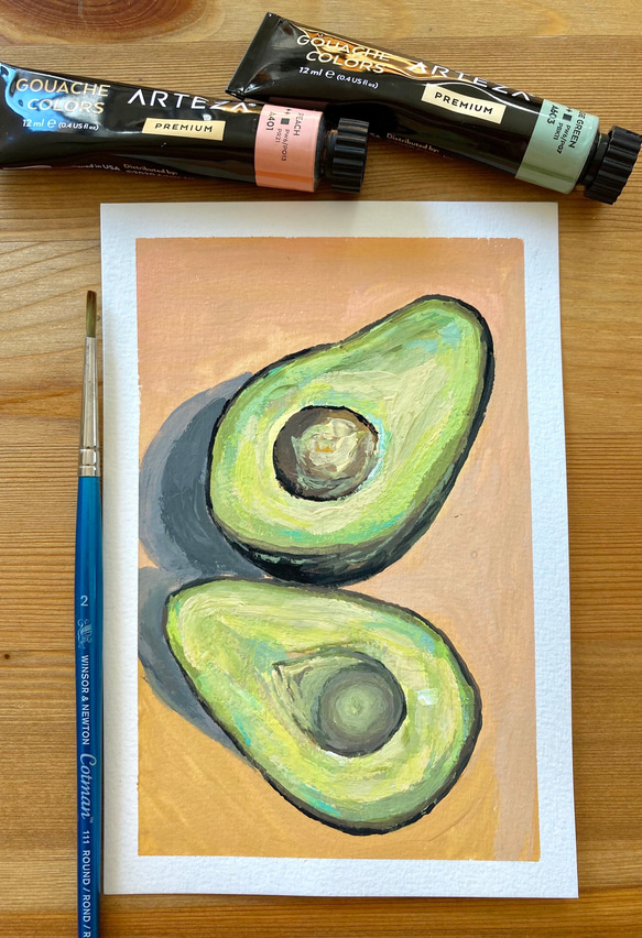ORIGINAL PAINTING - avocados, 原画, オリジナルアート, アボカドの絵