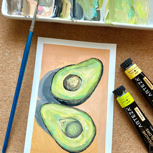 ORIGINAL PAINTING - avocados, 原画, オリジナルアート, アボカドの絵