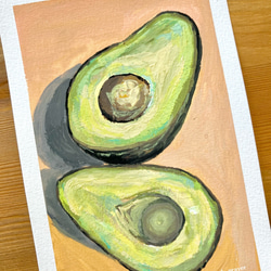 ORIGINAL PAINTING - avocados, 原画, オリジナルアート, アボカドの絵 3枚目の画像