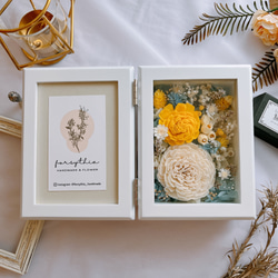 ブルーイエローのフォトフレームボックス フォトフレーム・写真立て