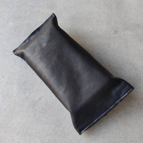 シックな黒の本革レザーティッシュボックスケース 家はもちろん